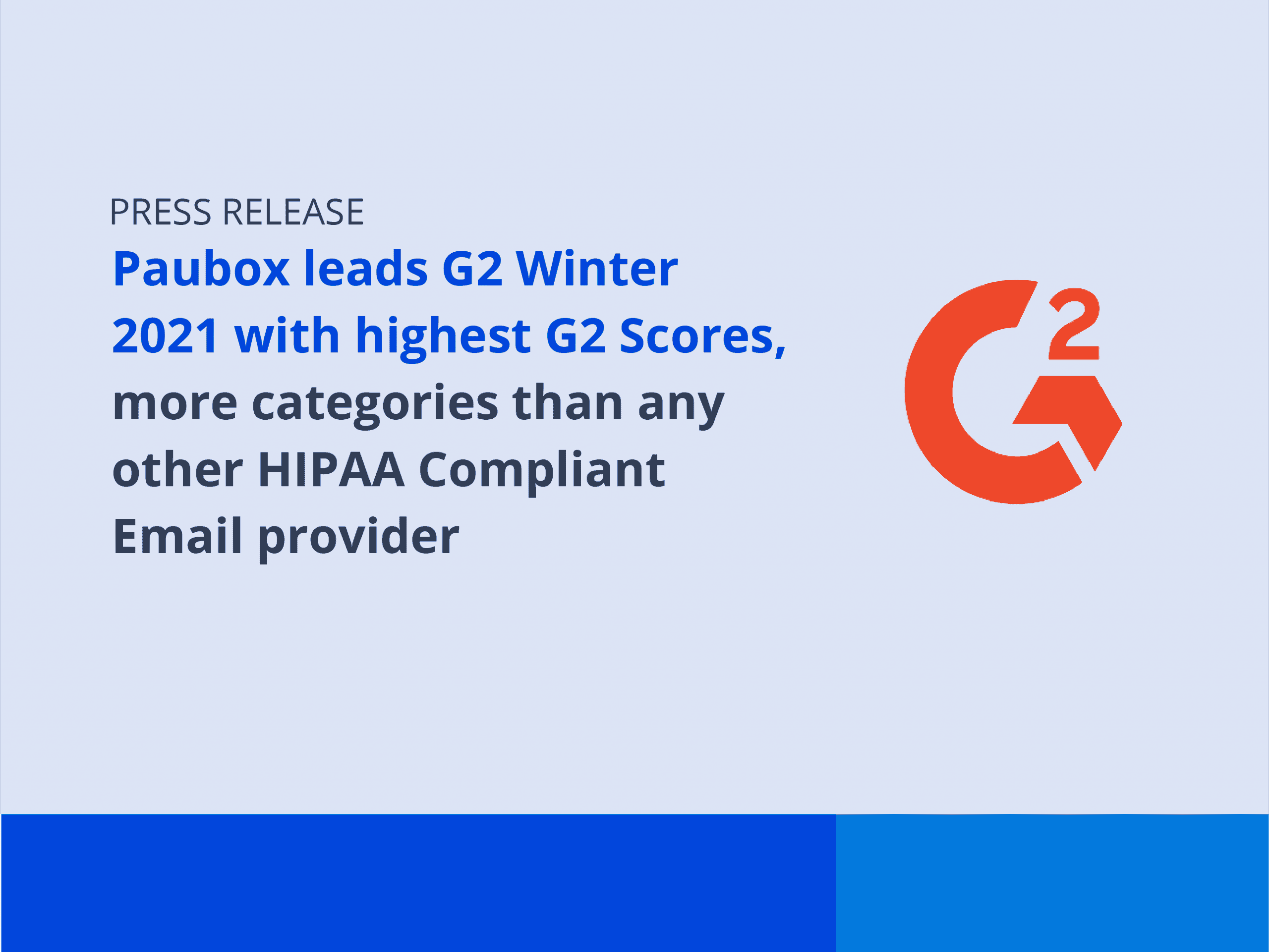 Paubox leads G2 Winter 2021 with highest G2 scores, more categories than any other HIPAA compliant email provider