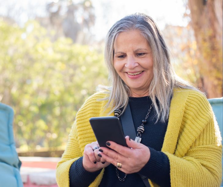 woman using smartphone