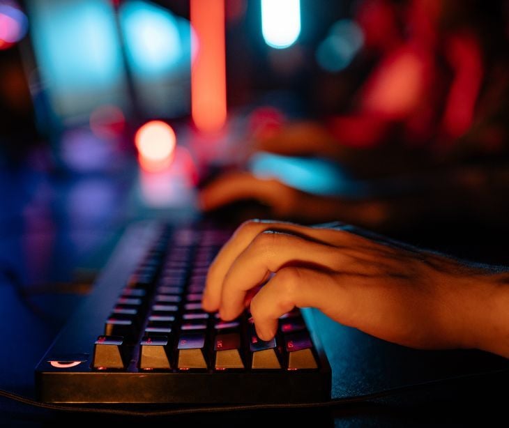Image of someone typing on a keyboard. 