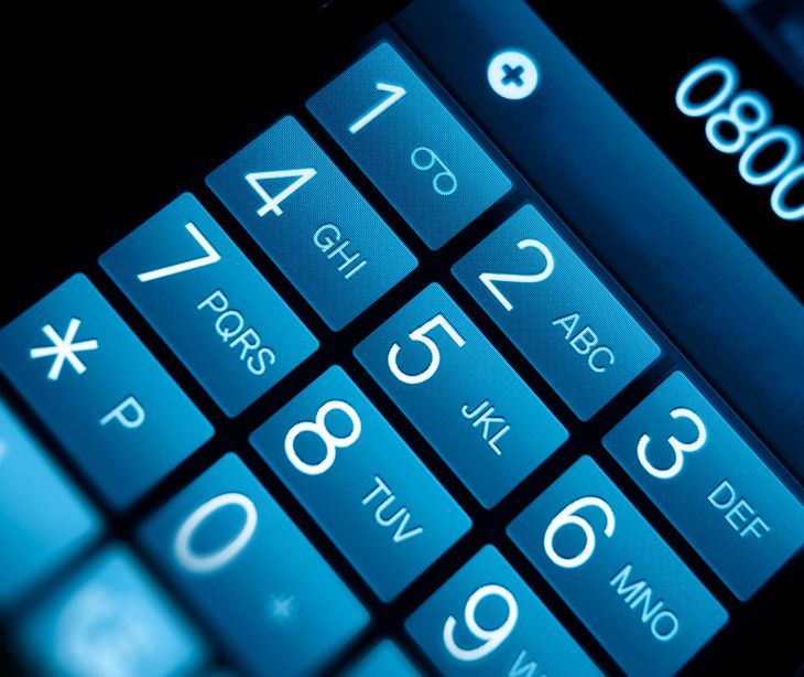 keypad of a smartphone