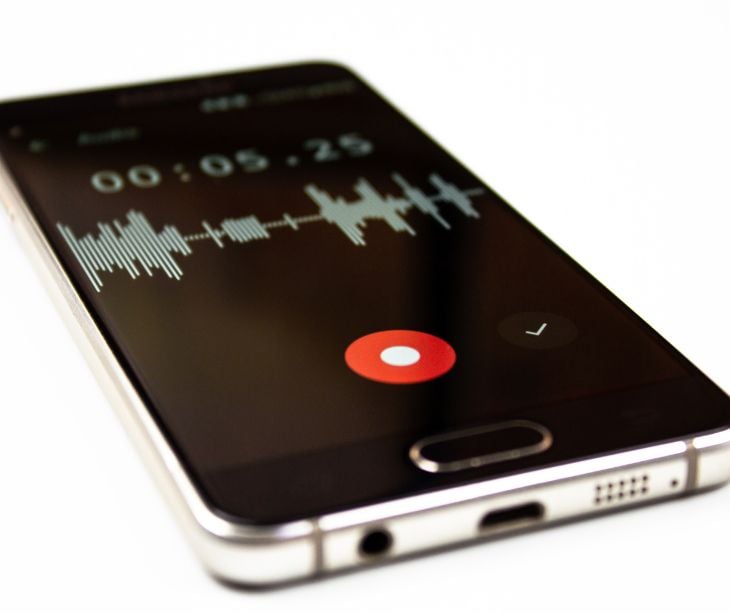 smartphone with audio waves