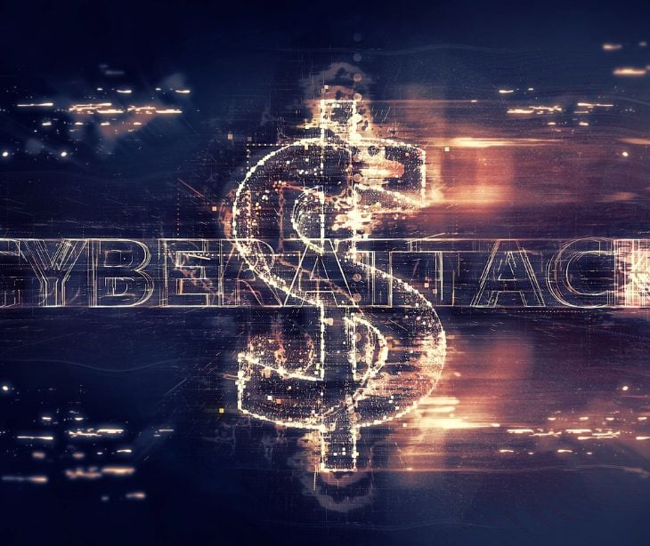 cyberattack text with money symbol