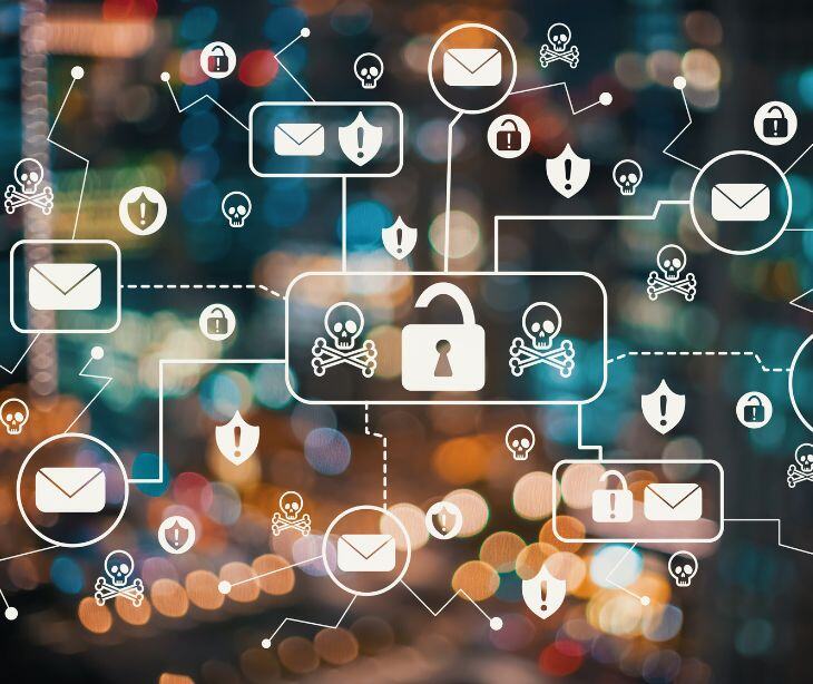 floating digital security icons