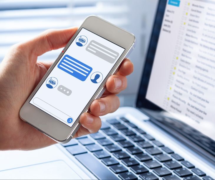 phone with chatbot messages