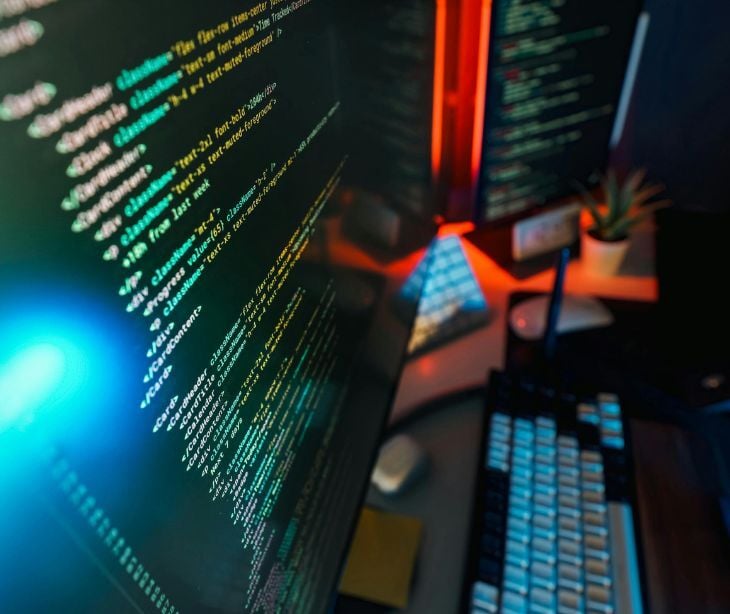 Image of code on a desktop computer. 