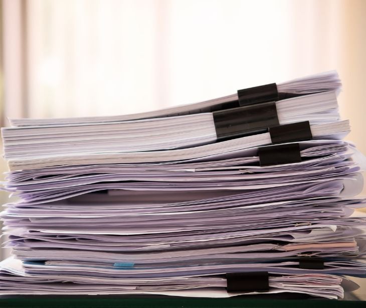 Image of paperwork. 