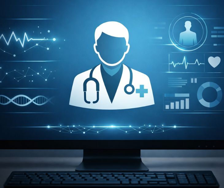 doctor icon on computer screen