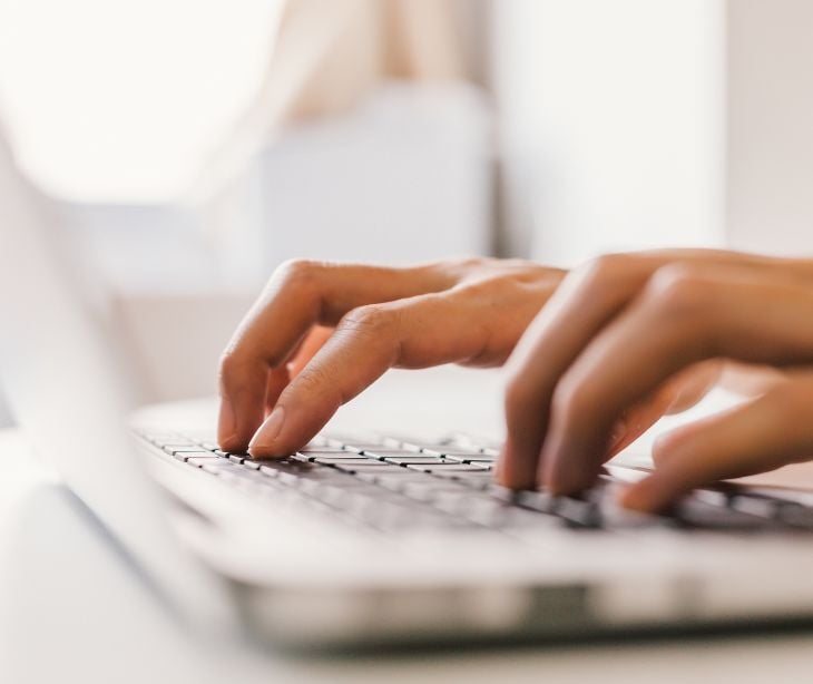 Image of someone typing. 