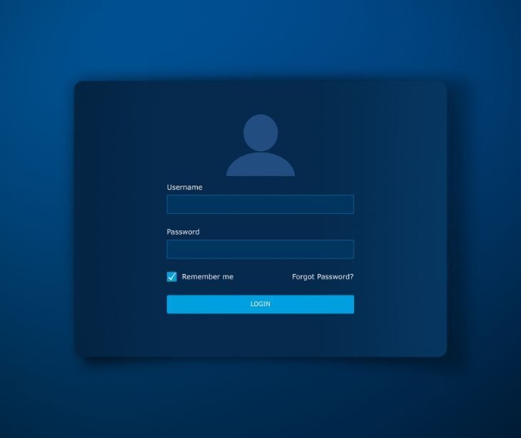 Image of a login page. 