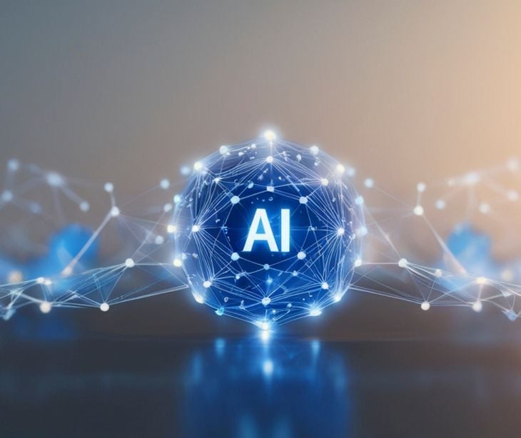 Image of a ball of light that says "AI."