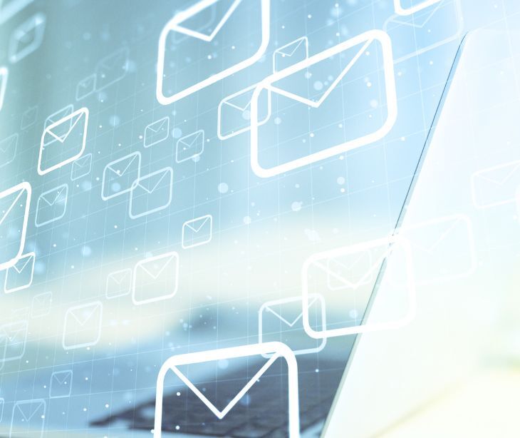 floating email icons