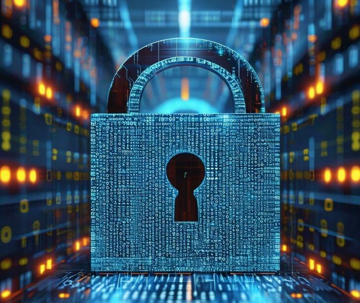 blue digital lock