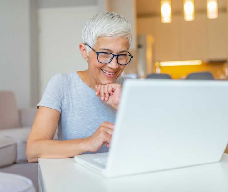 older person at computer