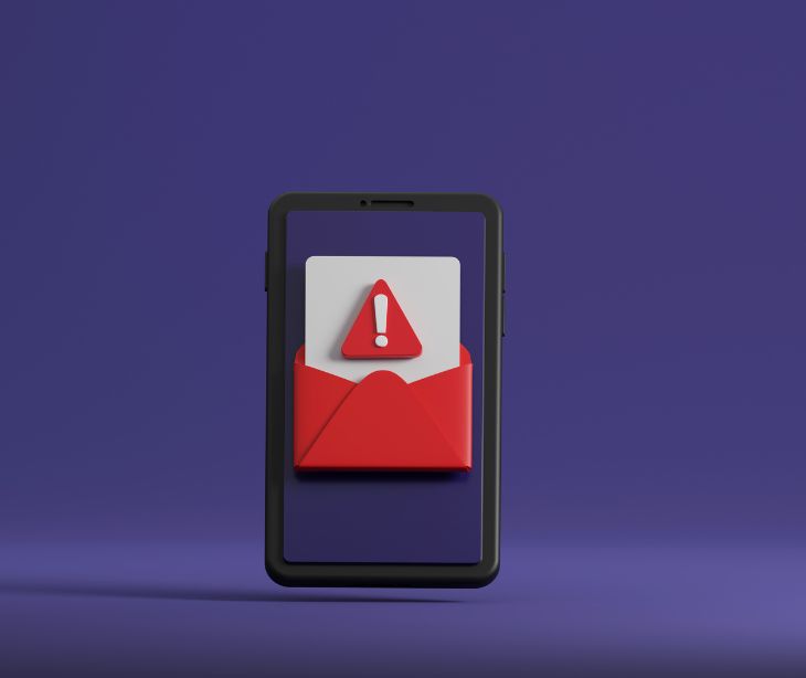 red email notification on smartphone