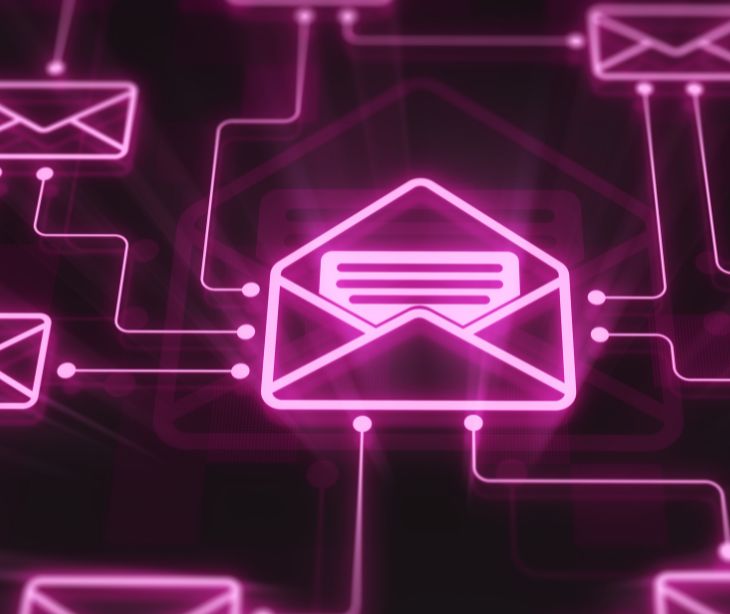 connected open email icons