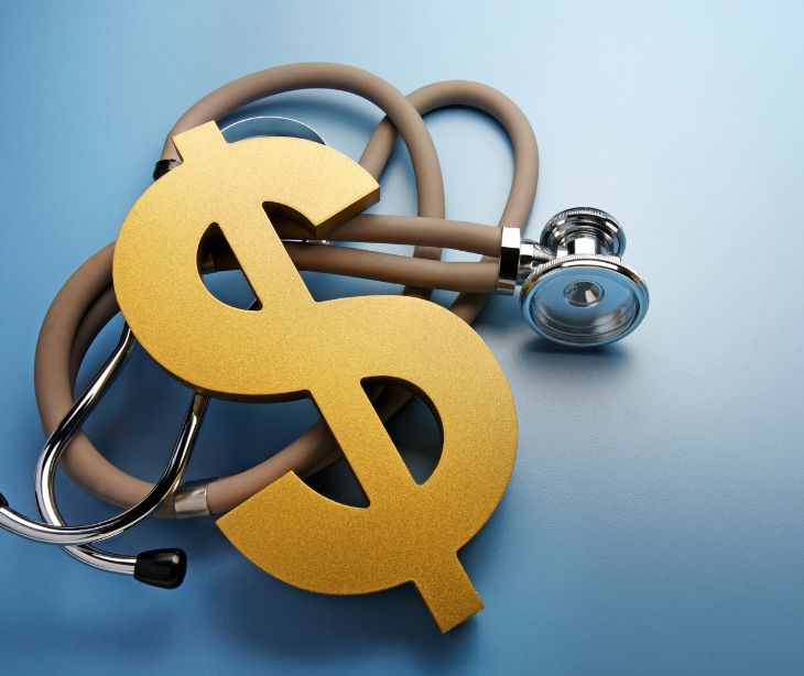 stethoscope and dollar sign