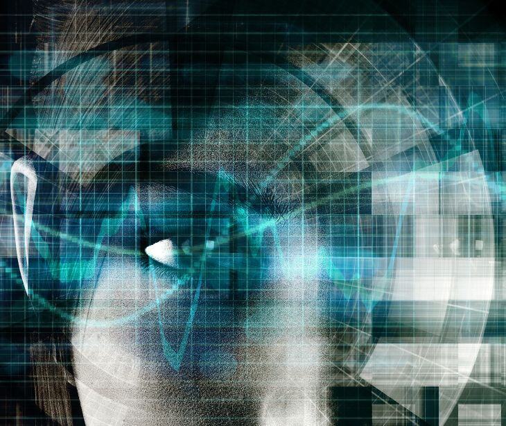 eyeball with digital background