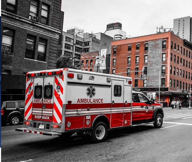 ambulance on city street