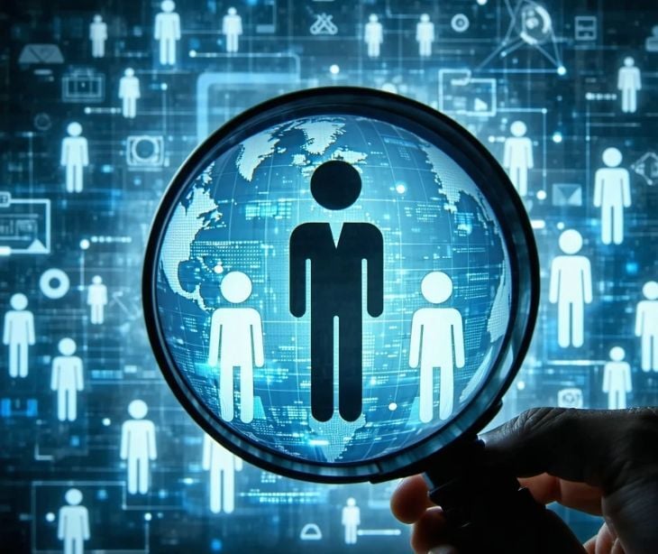 people icons with magnifying glass