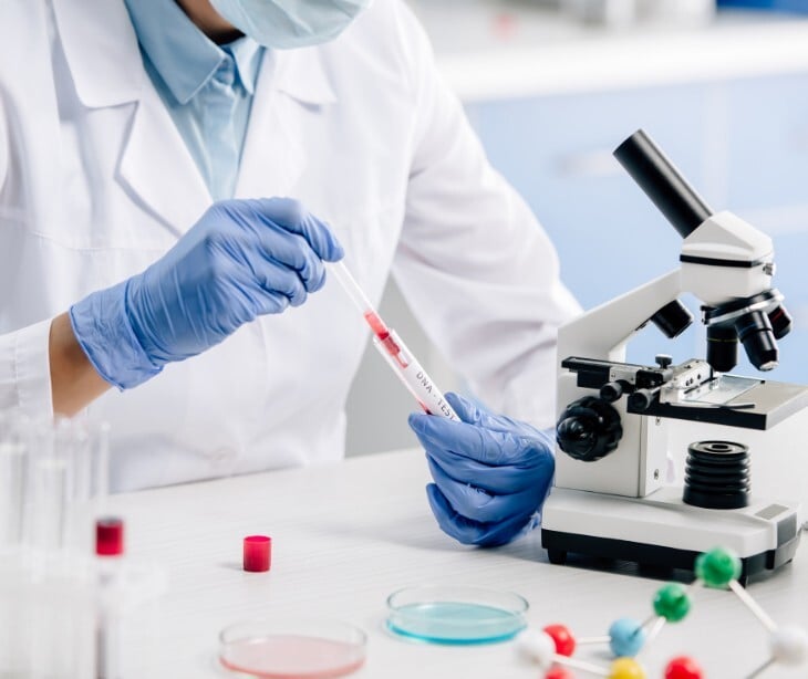 Image of someone doing genetic testing. 
