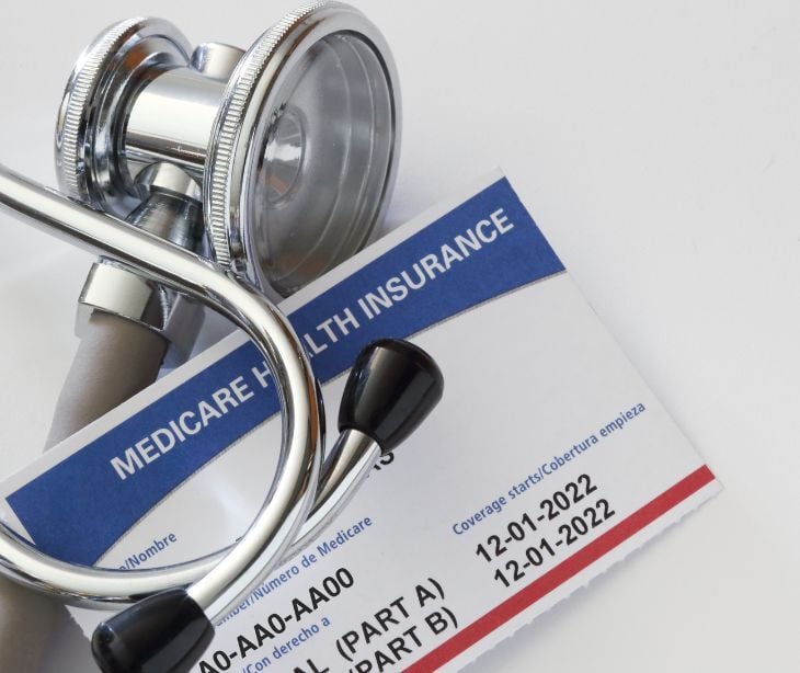Image of a stethascope and Medicare card. 