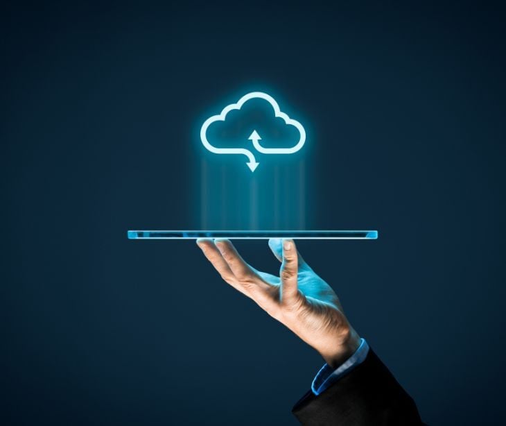 Image of a cloud coming out of a phone. 