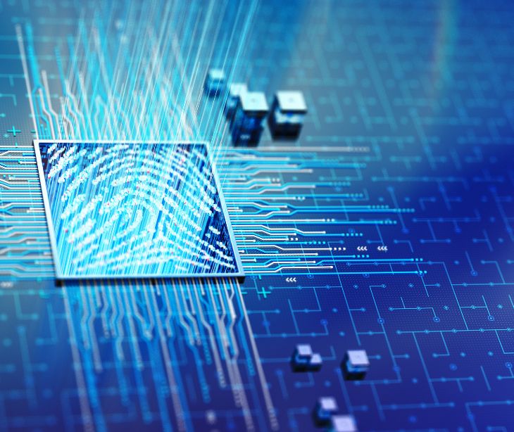 digital concept of fingerprint security
