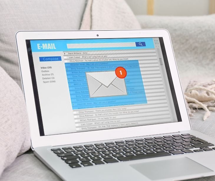 Image of an email open on a computer. 