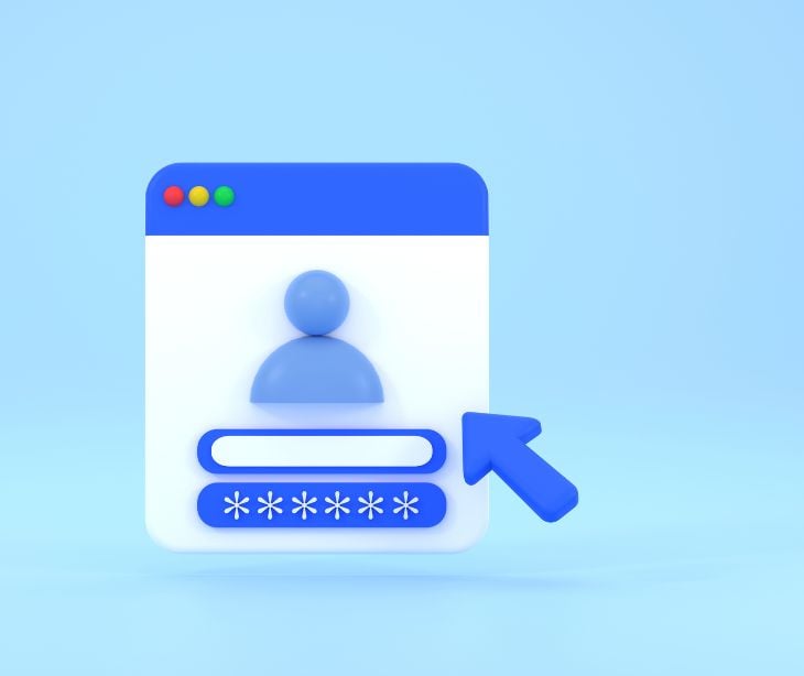 digital concept of a login screen on a computer