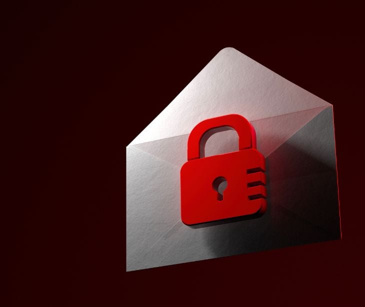 red security lock with email icon