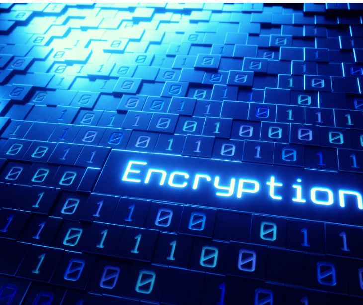 the word encryption among digital characters