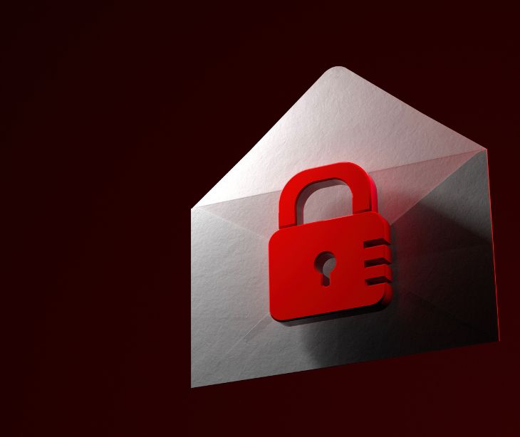 red lock symbol over an envelope