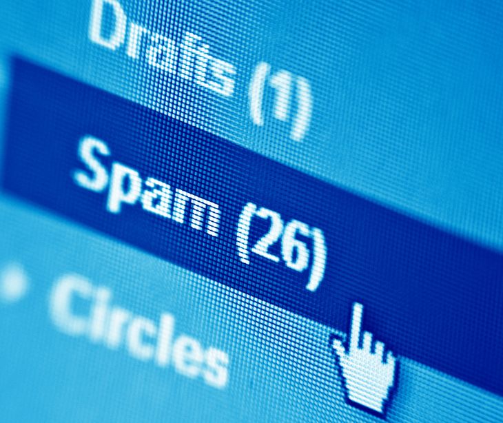 spam folder in an email inbox