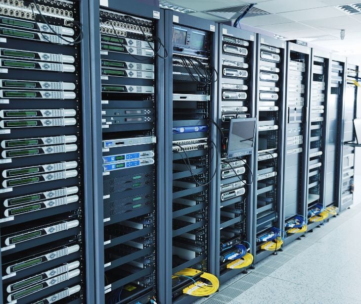 Image of a room with web servers. 