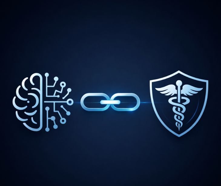 AI and medical symbol