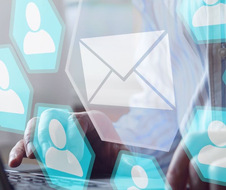 floating email icons