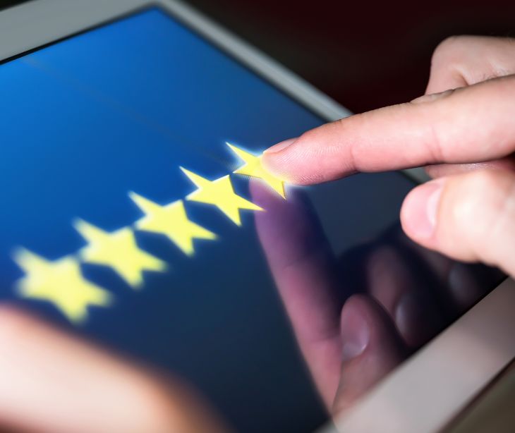 star rating on a tablet