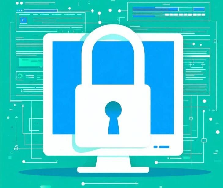 digital lock on computer screen