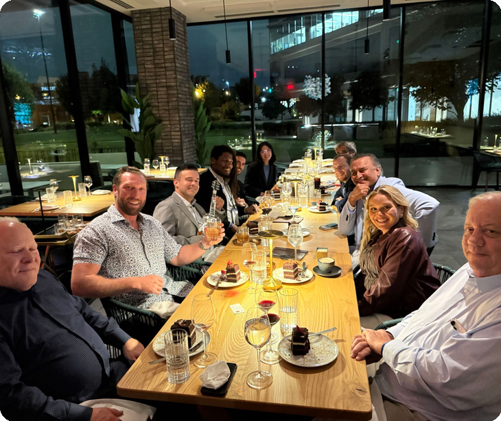 Dinner guests around the table at The Paubox Table at Harper's in Nashville | DSO Tech Summit and The Paubox Table in Nashville
